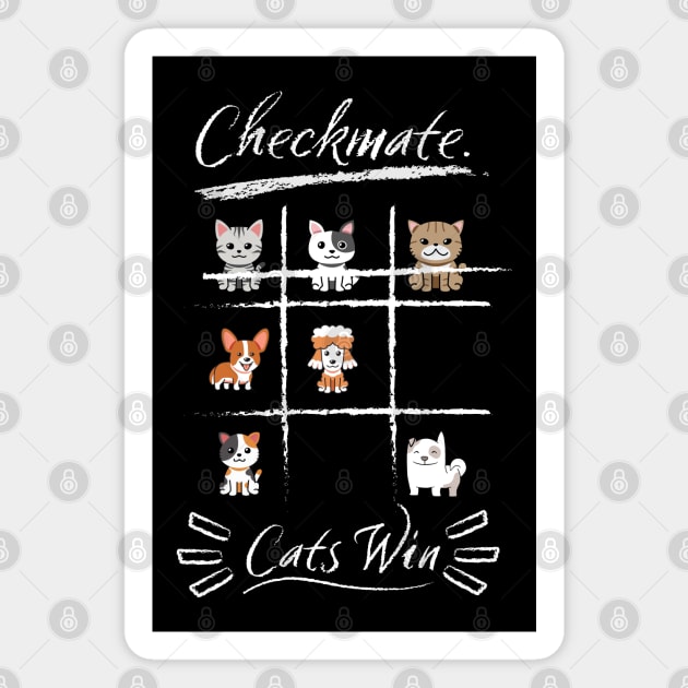 Checkmate. Cats Win Magnet by AbsZeroPi